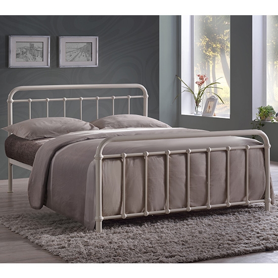 Miami Metal Small Double Bed In Ivory
