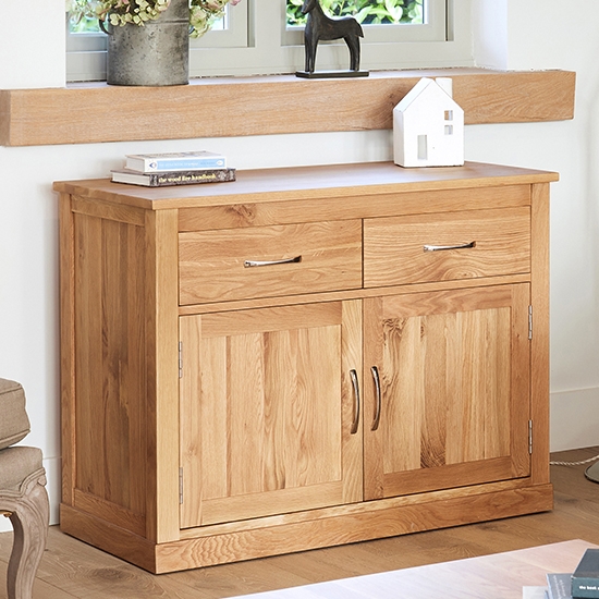 Mobel Small Wooden 2 Doors 2 Drawers Sideboard In Oak