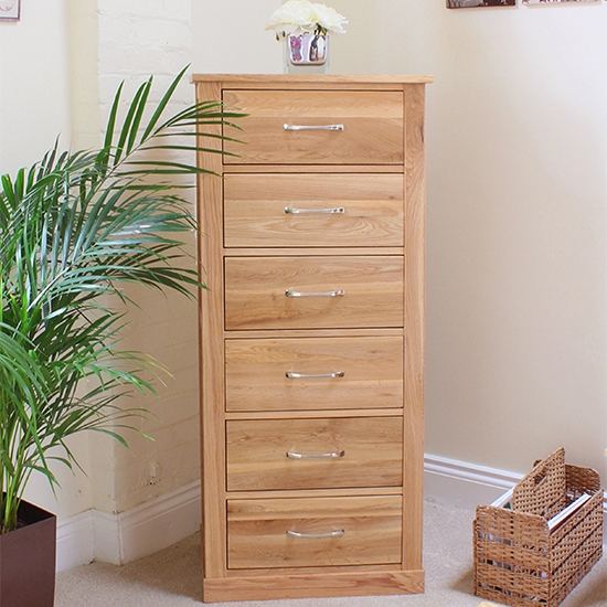 Mobel Wooden 6 Drawers Chest Of Drawers In Oak