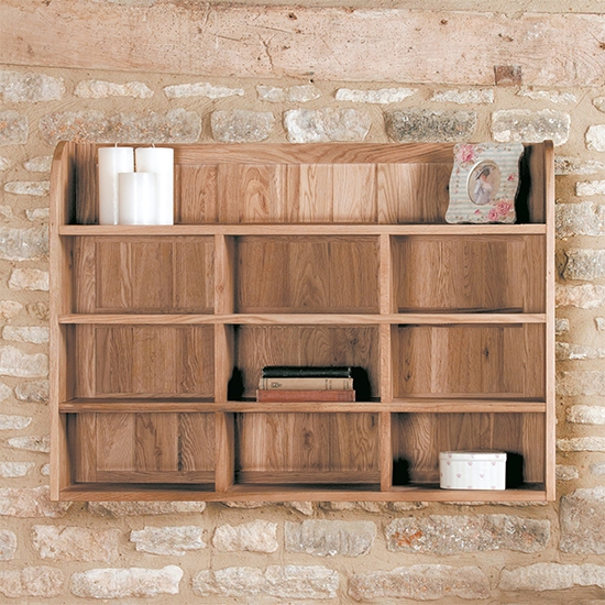 Mobel Wooden Wall Hung Shelving Unit In Oak