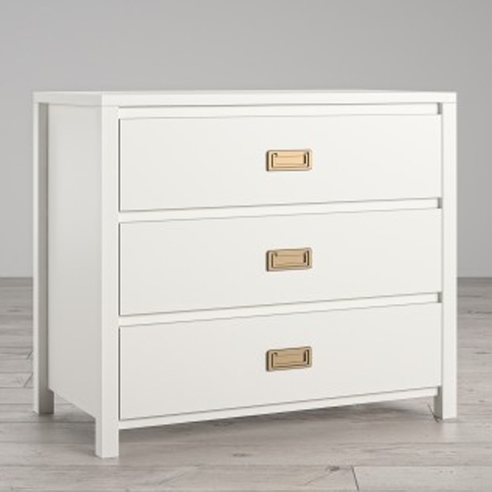 Monarch Hill Haven Wooden Chest Of Drawers In White With 3 Drawers