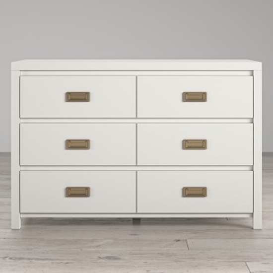 Monarch Hill Haven Wooden Chest Of Drawers In White With 6 Drawers