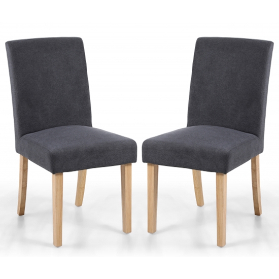 Morton Light Grey Linen Effect Dining Chairs With Natural Legs In Pair