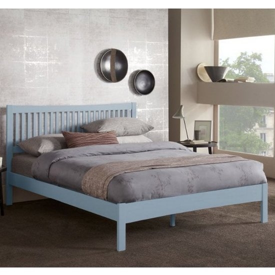 Mya Wooden Double Bed In Grey