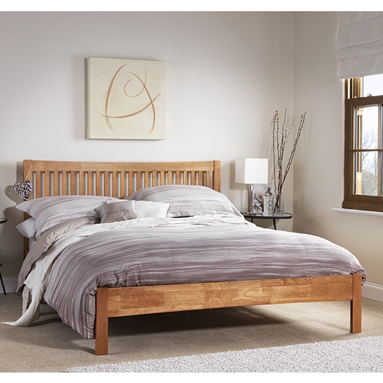 Mya Wooden Double Bed In Honey Oak