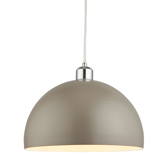 Newsome Ceiling Pendant Light In Matt Taupe And Matt Cream