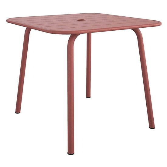 Novogratz June Square Metal Dining Table In Persimmon Red