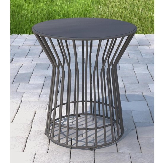 Novogratz Roberta Metal Side Table In Charcoal Grey