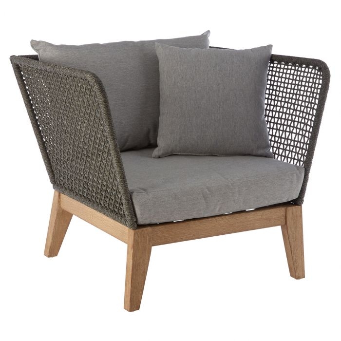 Opus Fabric Upholstered Armchair In Grey