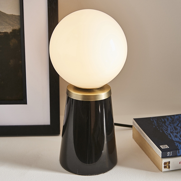 Otto Table Lamp With White Black Marble Base