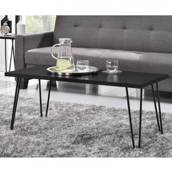 Owen Retro Wooden Coffee Table In Black Oak