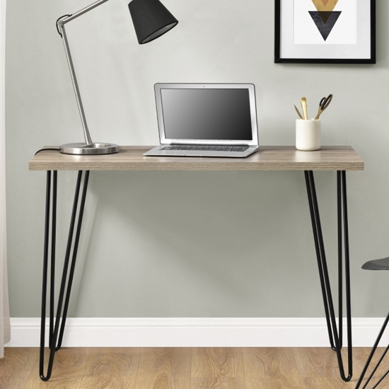 Owen Retro Wooden Computer Desk In Rustic Oak