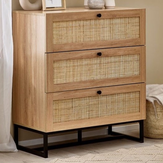 Padstow Wooden Chest Of 3 Drawers In Oak