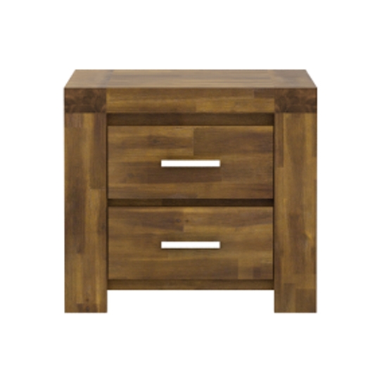 Parkfield Bedside Cabinet In Acacia Brushed Effect With 2 Drawers