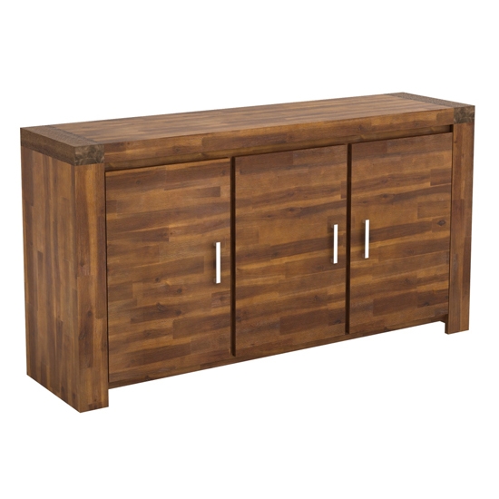 Parkfield Wooden Sideboard In Acacia With 3 Doors