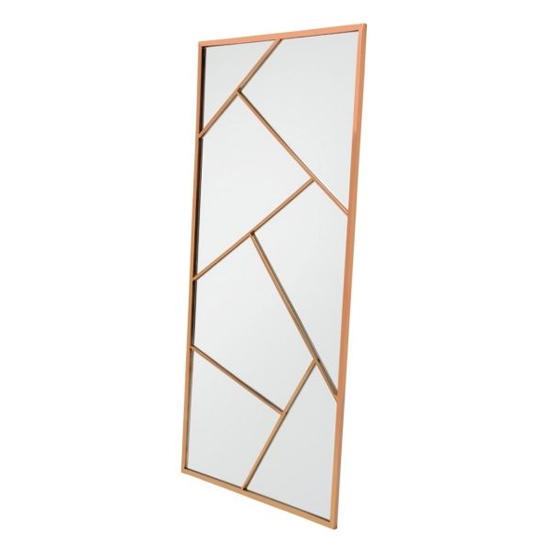 Phoenix Floor Standing Mirror In Rose Gold Frame