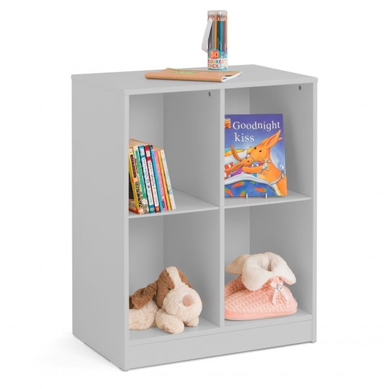 Pluto Wooden Cube Bookcase In Dove Grey