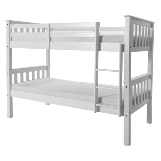 Porto Wooden Bunk Bed In White