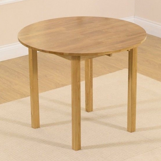 Promo Round Drop Leaf Extending Dining Table In Oak