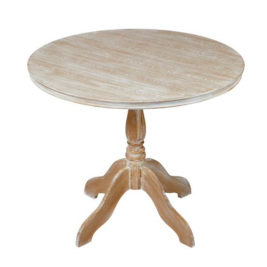 Provence Round Wooden Dining Table In Weathered Oak