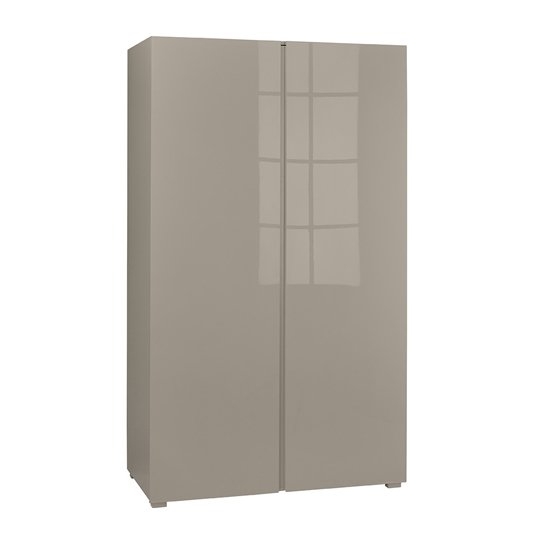 Puro Wooden 2 Doors Wardrobe In Stone High Gloss