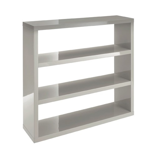 Puro Wooden Bookcase In Stone High Gloss With 2 Shelves