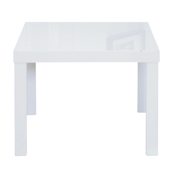 Puro Wooden Lamp Table In White High Gloss