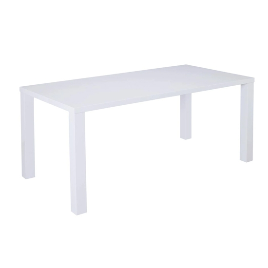 Puro Wooden Large Dining Table In White High Gloss