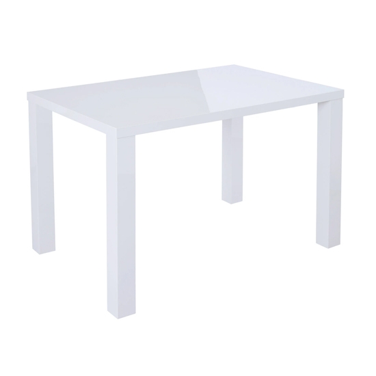 Puro Wooden Medium Dining Table In White High Gloss