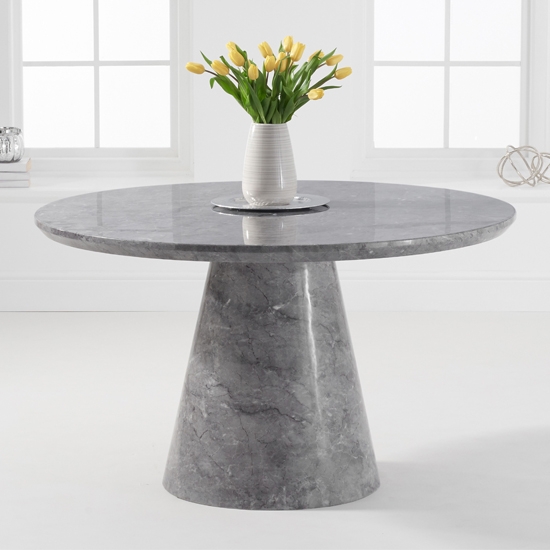 Ramiro Round Marble Dining Table In Grey