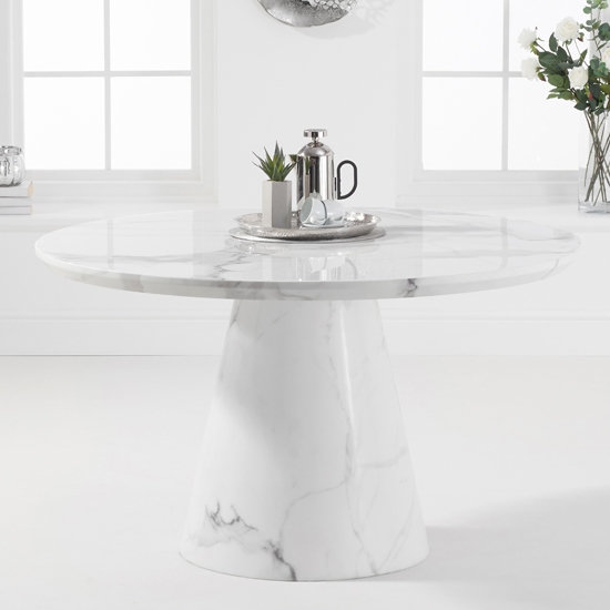 Ramiro Round Marble Dining Table In White