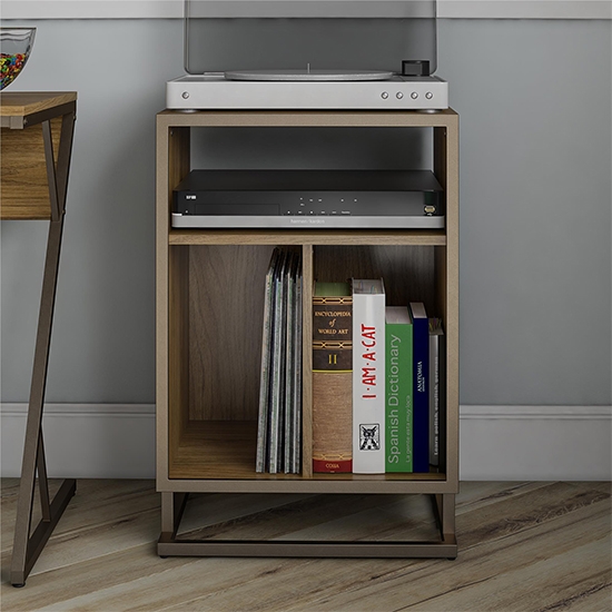 Regal Wooden Turntable Bookcase In Walnut