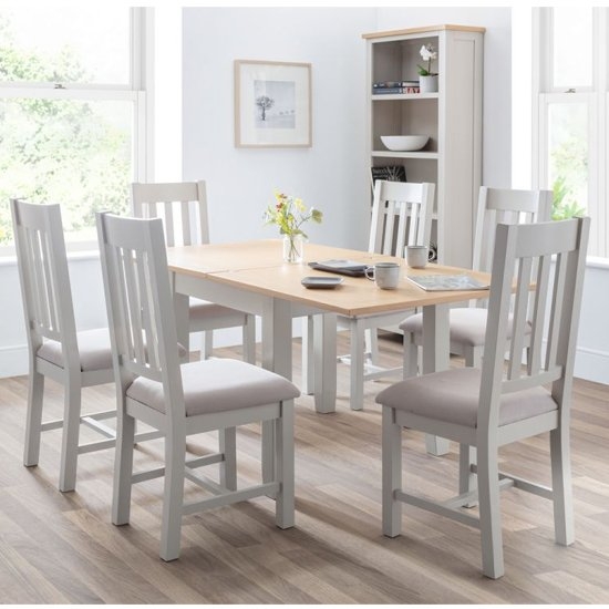 Richmond Extending Flip Top Elephant Grey Dining Table 6 Chairs