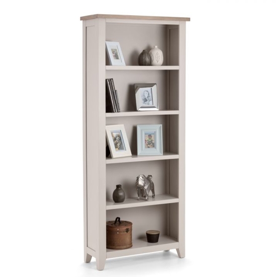 Richmond Wooden Tall Bookcase In Elephant Grey