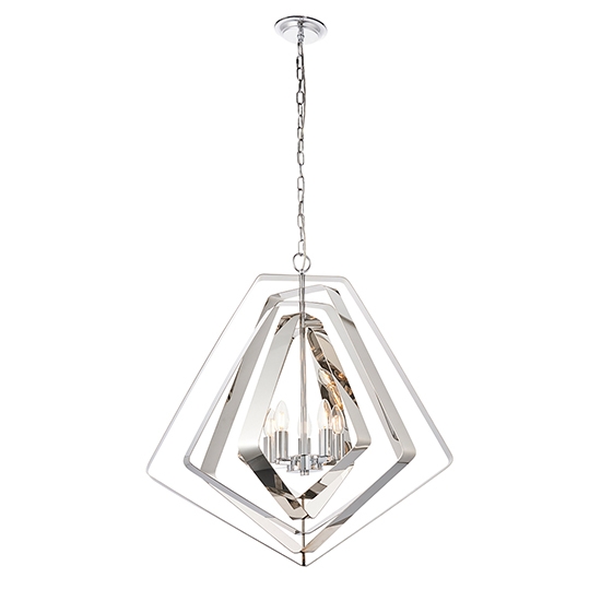 Riona 5 Lights Ceiling Pendant Light In Highly Polished Chrome