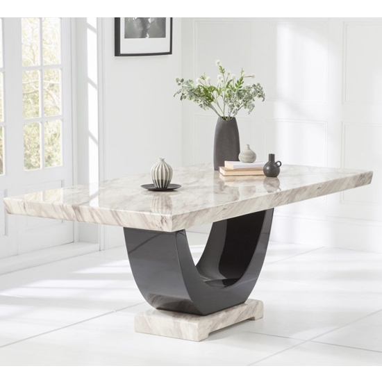 Rivilino 170cm Marble Rectangular Dining Table In Cream