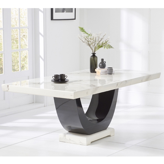 Rivilino 170cm Marble Rectangular Dining Table In White