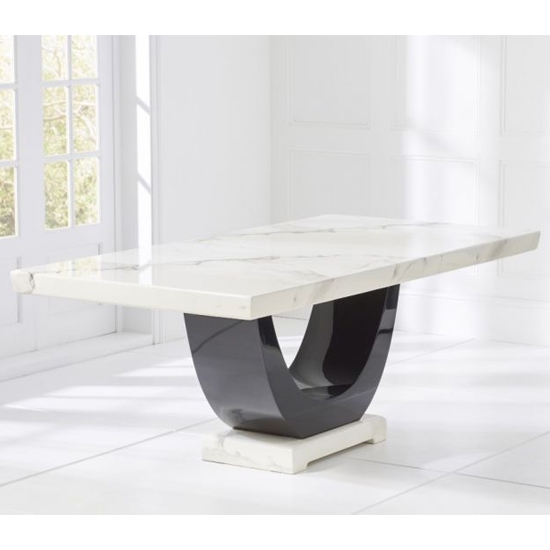 Rivilino 200cm Marble Rectangular Dining Table In White