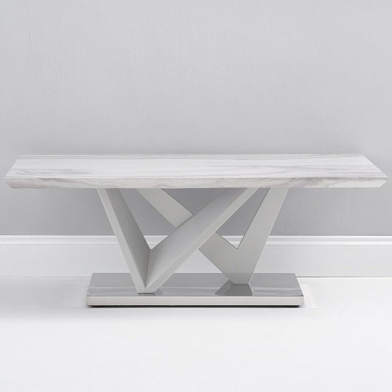 Rosario Wooden Coffee Table In High Gloss Light Grey