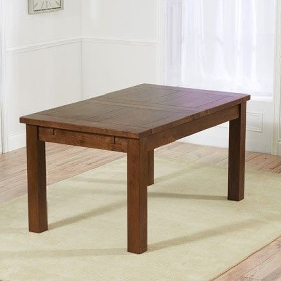 Rustique Extending Wooden Dining Table In Dark Oak