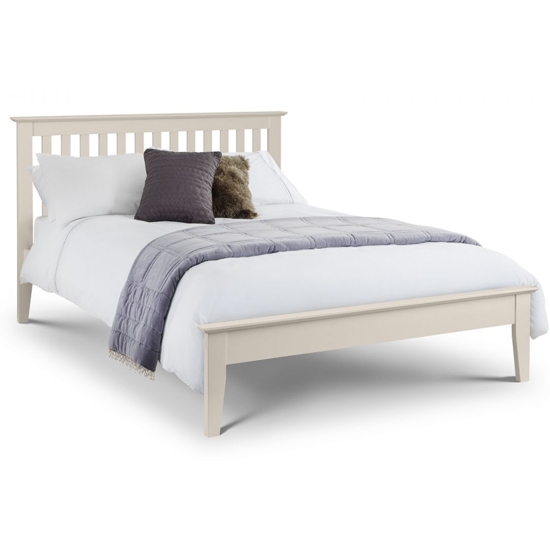 Salerno Shaker Wooden King Size Bed In Ivory