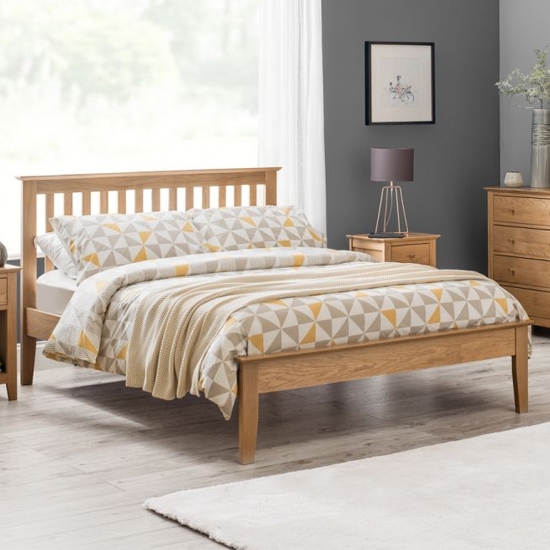 Salerno Shaker Wooden King Size Bed In Solid White Oak