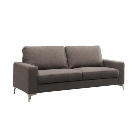 Sally Fabric 3 Seater Sofa In Brown