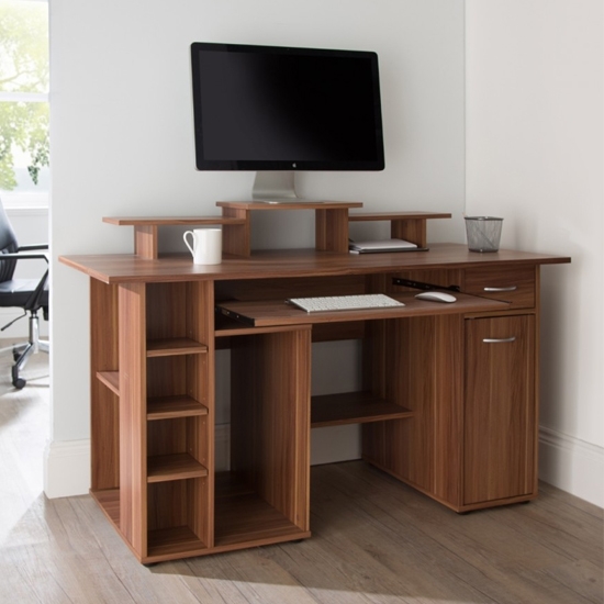 San Diego Wooden Computer Desk In Walnut Effect