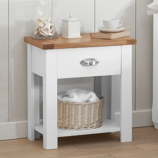 Sandringham Bedside Cabinet With 1 Drawer In Oak And White