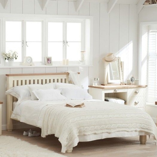 Sandringham Wooden Double Bed In Oak And Cream