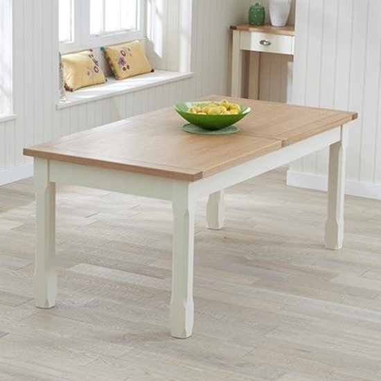 Sandringham Large Extending Dining Table In Oak And Cream