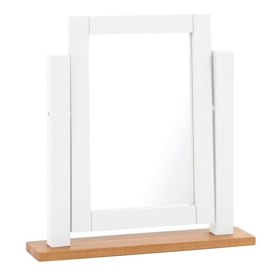 Sandringham Wooden Adjustable Dressing Table Mirror In Oak And White