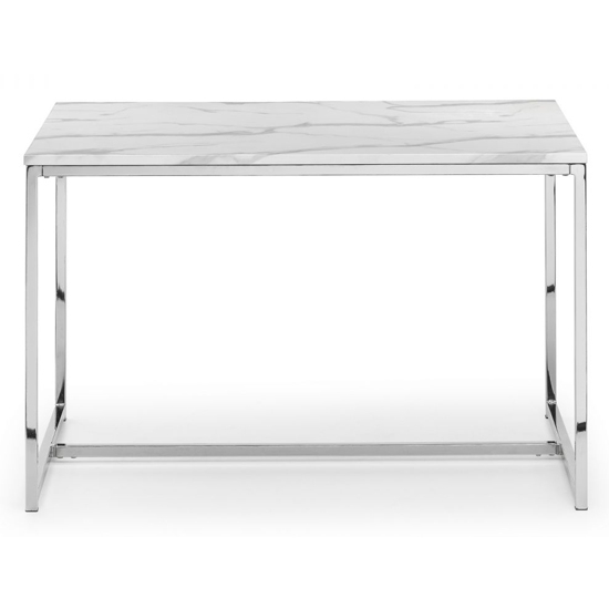 Scala Wooden Dining Table In White Marble Effect