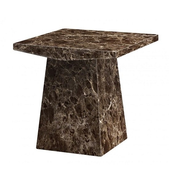 Senegal Marble Square Lamp Table In Natural Stone